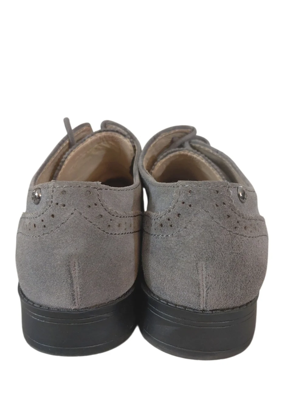 Sam Edelman Irving Oxfords Women's Classic Grey Suede Wingtip Loafers Size 8.5